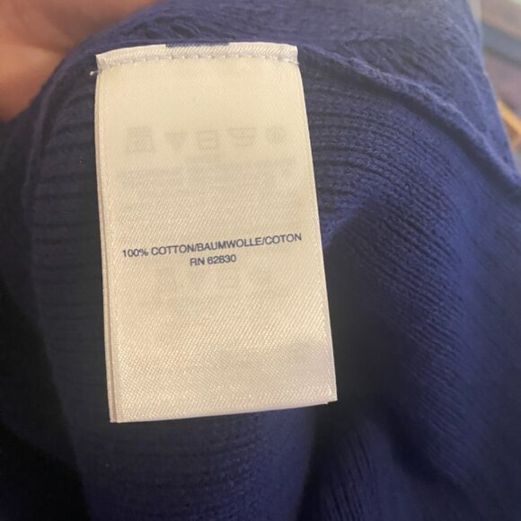 (2) Lands End cable knit sweaters split cowl neck black & navy M Tall - Picture 8 of 8